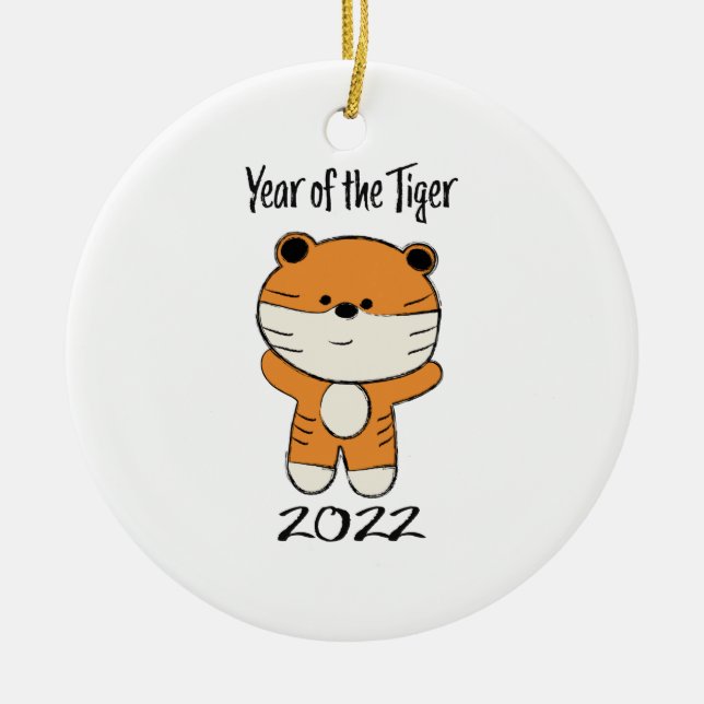 Year of the Tiger 2022 Ceramic Ornament (Front)