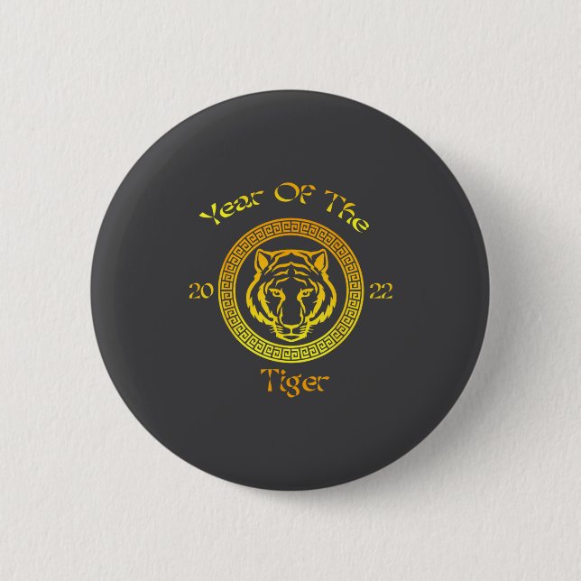 Year Of The Tiger 2022 Circular Asian Chinese New  2 Inch Round Button (Front)