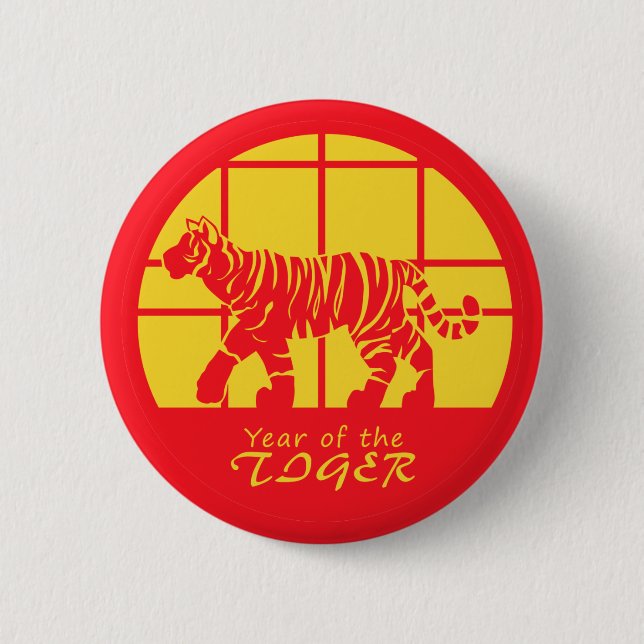Year of the Tiger  2 Inch Round Button (Front)