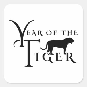 Year of the tiger square sticker