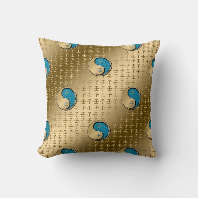 Year of the Water Rat Throw Pillow (Front)