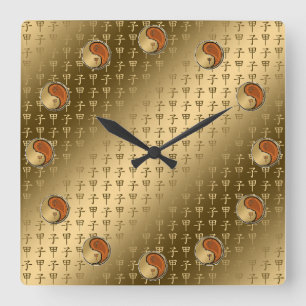 Year of the Wood Rat Square Wall Clock