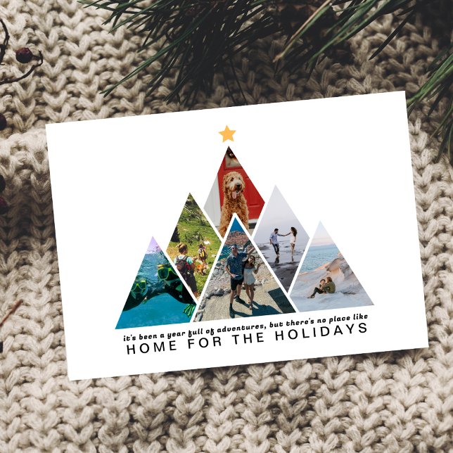 Year of Travel Photo Collage Home for the Holidays Holiday Card (Creator Uploaded)