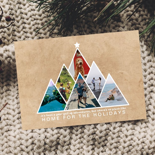 Year of Travel Photo Collage Home for the Holidays Holiday Card (Creator Uploaded)