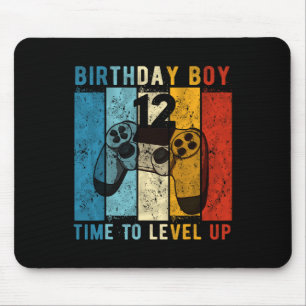 Year Old Birthday Boy 12 Time To Level Up 12th Bir Mouse Pad