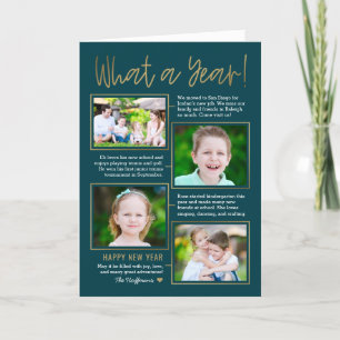 Year Summary Editable Colour New Year Photo Card