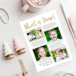 Year Summary Editable Colour New Year Photo Card