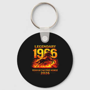 Year The 1966 Fire Horse 60th Birthday Keychain