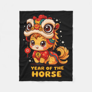 Year The Chinese Horse Lunar Fleece Blanket