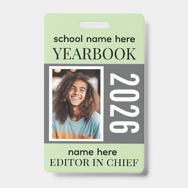 Yearbook Staff Badge Fully Customizable (Front)