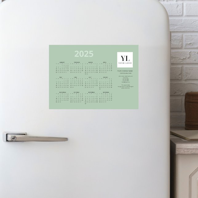 Yearly 2025 Calendar Business Logo Magnetic Card (Creator Uploaded)