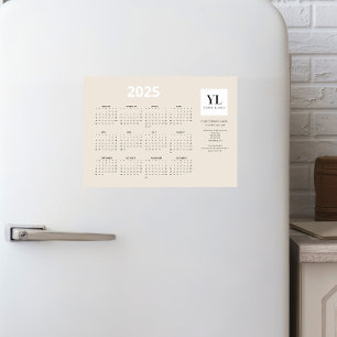 Yearly 2025 Calendar Business Logo Magnetic Card