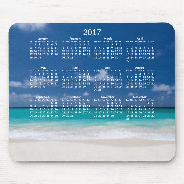 Yearly Beach Calendar 2017 Mousepads Add Photo (Front)