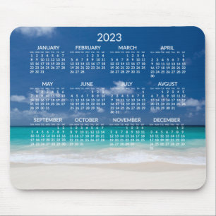 Yearly Beach Calendar 2023 Mouse Pad Add Photo