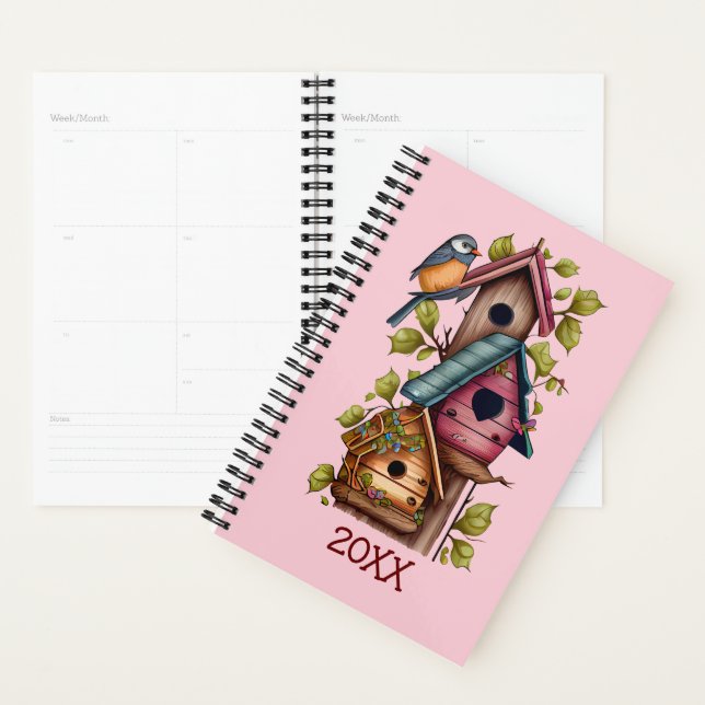Yearly Birdhouse Pink Date Planner (Display)