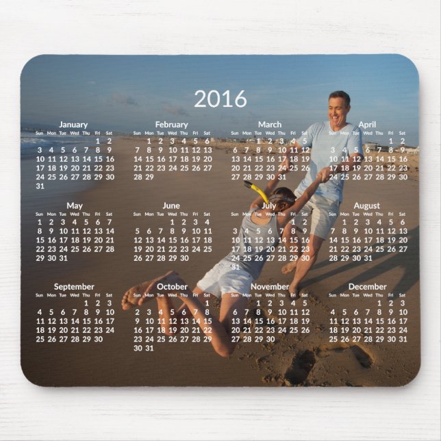 Yearly Calendar 2016 Mousepads Add Photo (Front)