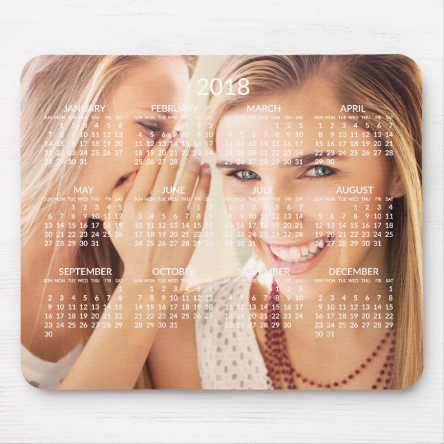 Yearly Calendar 2018 Mousepad Add Photo (Front)