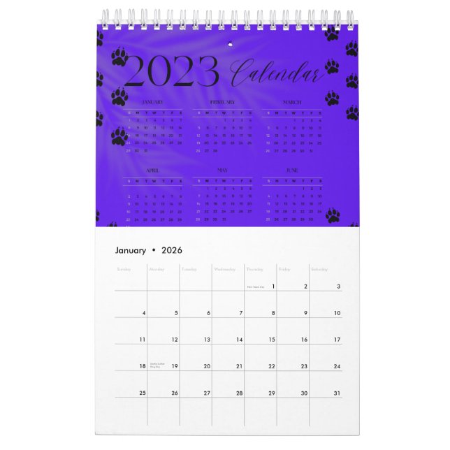 Yearly calendar 2023 (Jan 2026)