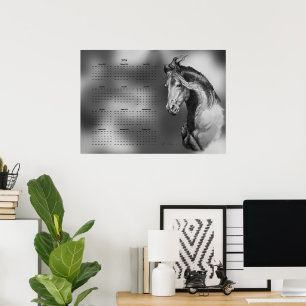 Yearly Calentar Beautiful Stallion Horse Poster