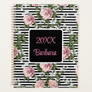 Yearly Pink Roses Personalize Date Planner