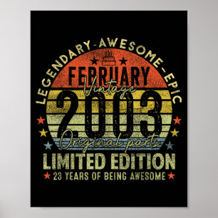 Years 23rd Birthday Legends February 1996 Poster
