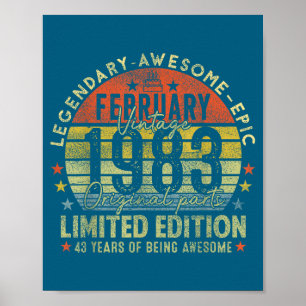 Years 43rd Birthday Legends February 1996 Poster