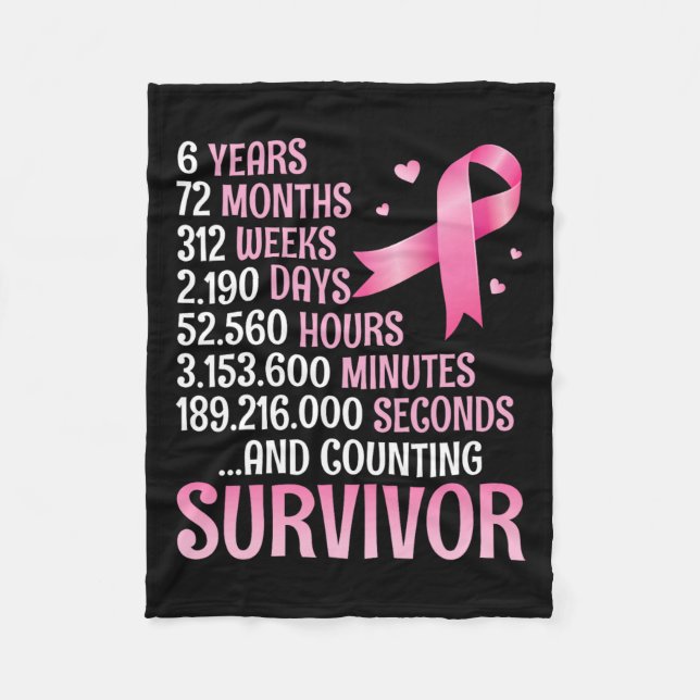 Years 72 Months Fighting Breast Cancer Counting Su Fleece Blanket (Front)