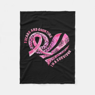 Years And Counting I'm A Survivor Breast Cancer Aw Fleece Blanket