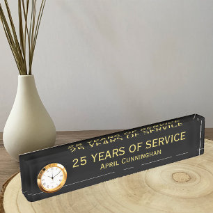 Years of Service Employee Awards Desk Name Plate