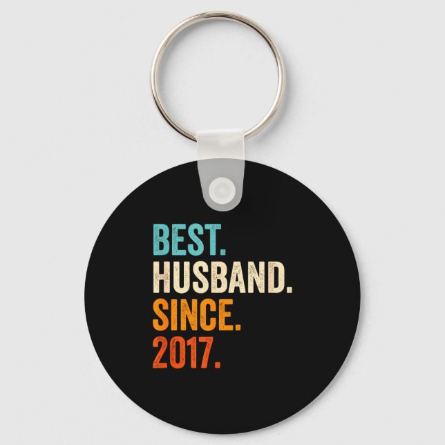 Years Shirt Husband Since 2017 8th Wedding Keychain (Front)