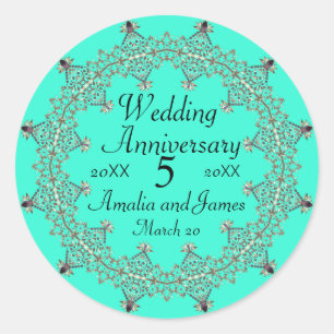 years Wedding Anniversary Gifts for Couples Cong Classic Round Sticker