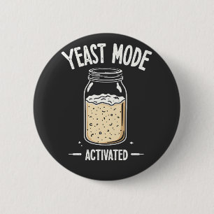 Yeast Mode Activated Baking Cooking Chef  2 Inch Round Button