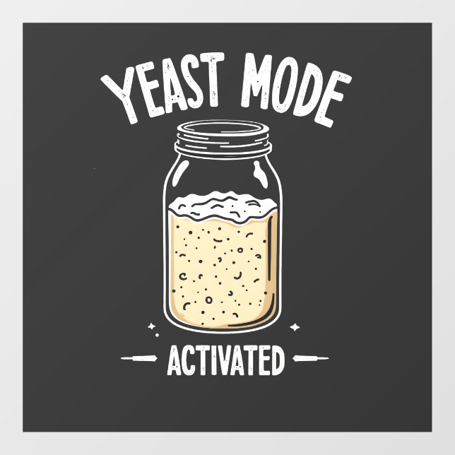Yeast Mode Activated Baking Cooking Chef  Window Cling (Sheet)