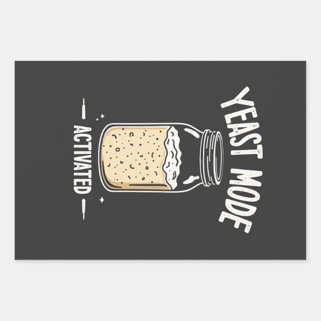 Yeast Mode Activated Baking Cooking Chef  Wrapping Paper Sheet (Front)