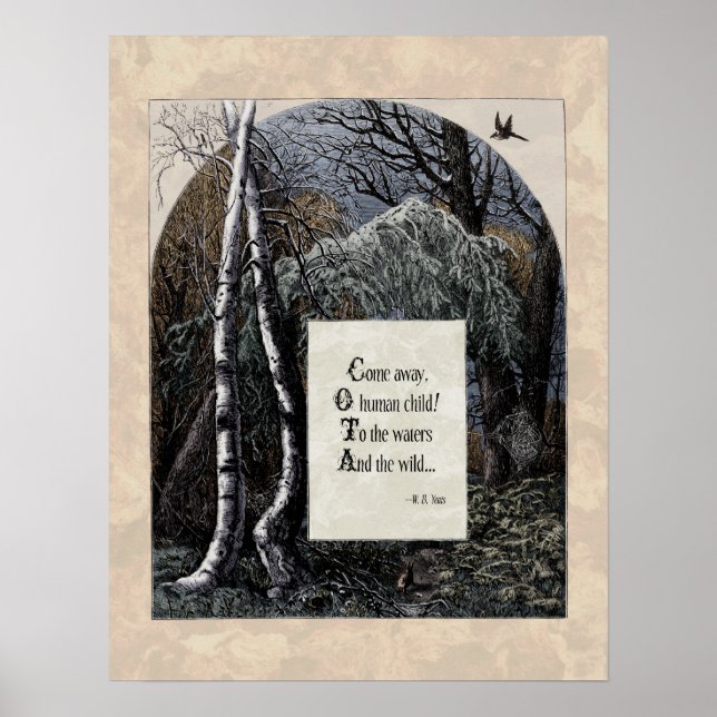 Yeats "The Stolen Child" Victorian Art Poster (Front)