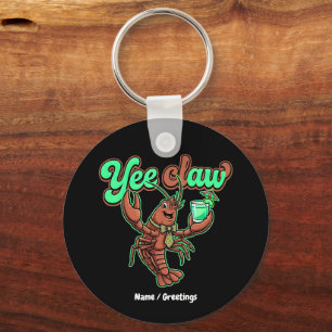 Yee Claw Retro Crawfish Bow Coastal Cocktail Keychain
