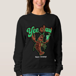 Yee Claw Retro Crawfish Bow Coastal Cocktail  Sweatshirt