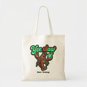 Yee Claw Retro Crawfish Bow Coastal Cocktail  Tote Bag