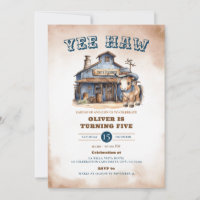 Yee haw Cowboy Rodeo Wild West Ranch 5th Birthday