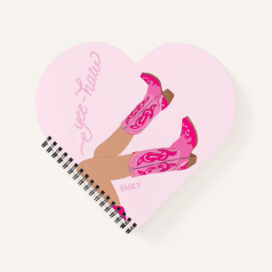 Yee-Haw Cowgirl Boots Custom Name  Notebook