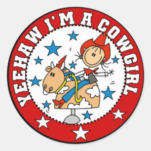 Yee Haw Cowgirl Tshirts and Gifts Classic Round Sticker