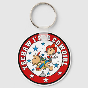 Yee Haw Cowgirl Tshirts and Gifts Keychain