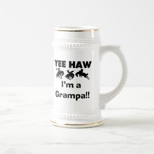 Yee Haw I'm a Grampa T-shirts and Gifts Beer Stein