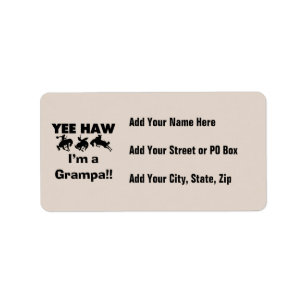 Yee Haw I'm a Grampa T-shirts and Gifts Label