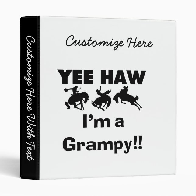 Yee Haw I'm a Grampy T-shirts and Gifts Binder (Front/Spine)