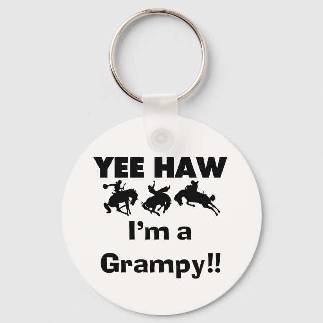 Yee Haw I'm a Grampy T-shirts and Gifts Keychain (Front)