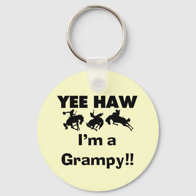 Yee Haw I'm a Grampy T-shirts and Gifts Keychain (Front)