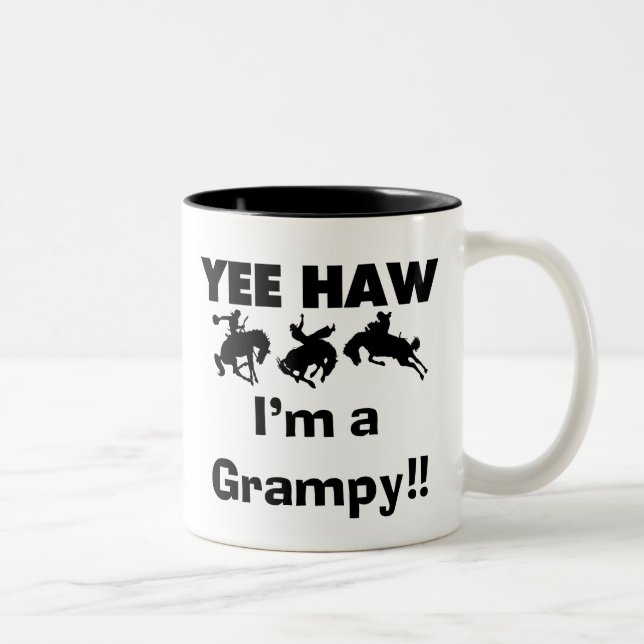 Yee Haw I'm a Grampy T-shirts and Gifts Two-Tone Coffee Mug (Right)
