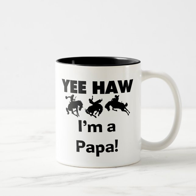 Yee Haw I'm a Papa T-shirts and GIfts Two-Tone Coffee Mug (Right)