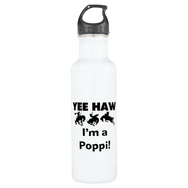 Yee Haw I'm a Poppi T-shirts and 710 Ml Water Bottle (Front)